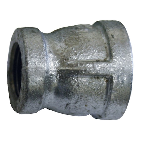 Jones Stephens 1-1/2in. x 1/2in. Galvanized Iron Reducing Coupling, Banded G1650306